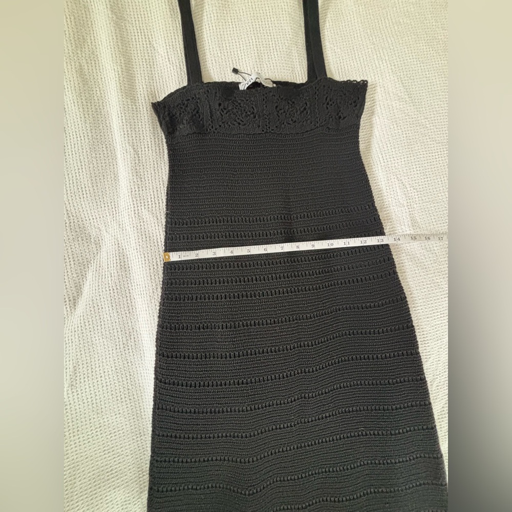 Zara Black Crochet Maxi Dress | Size S - Picture 6 of 7